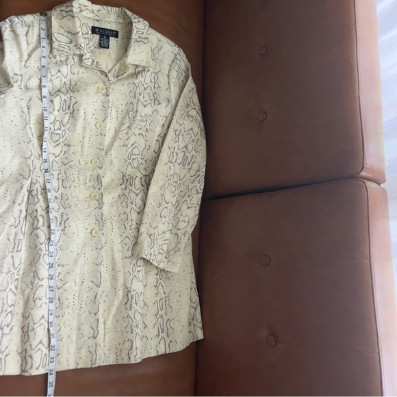 Dialogue Women’s Sz 14 Tan Nude Beige Snake Print Trench Coat Animal Print - Picture 7 of 8